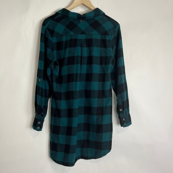Soft Surroundings Oversized Buffalo Black and Teal Plaid Flannel in Size… - Picture 6 of 8